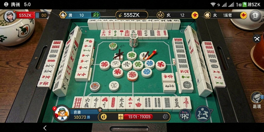 Screenshot gameplay Mahjong 555ZK yang menantang dan menarik.
