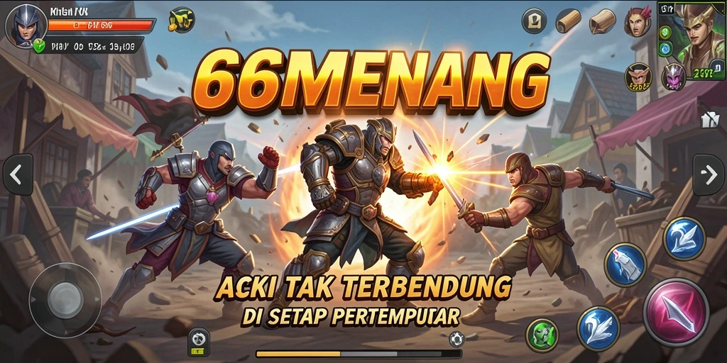 Screenshot gameplay 66MENANG yang menunjukkan pertempuran seru.