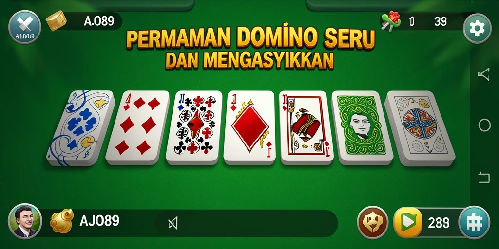 Screenshot AJO89 menampilkan gameplay Domino yang menarik dan seru.