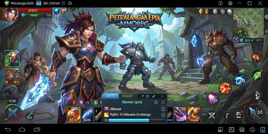 Tampilan gameplay epik di dunia MMORPG AT777.