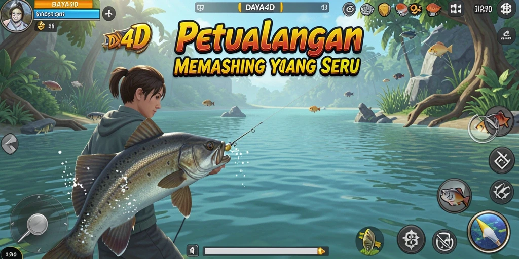 Gameplay DAYA4D yang seru saat memancing di laut.