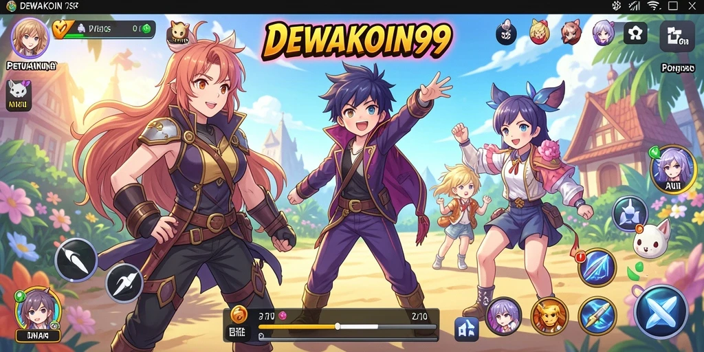 Gameplay seru DEWAKOIN99 dengan karakter anime menarik.