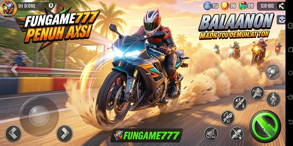 Gameplay seru dalam balapan motor dengan grafik yang memukau.