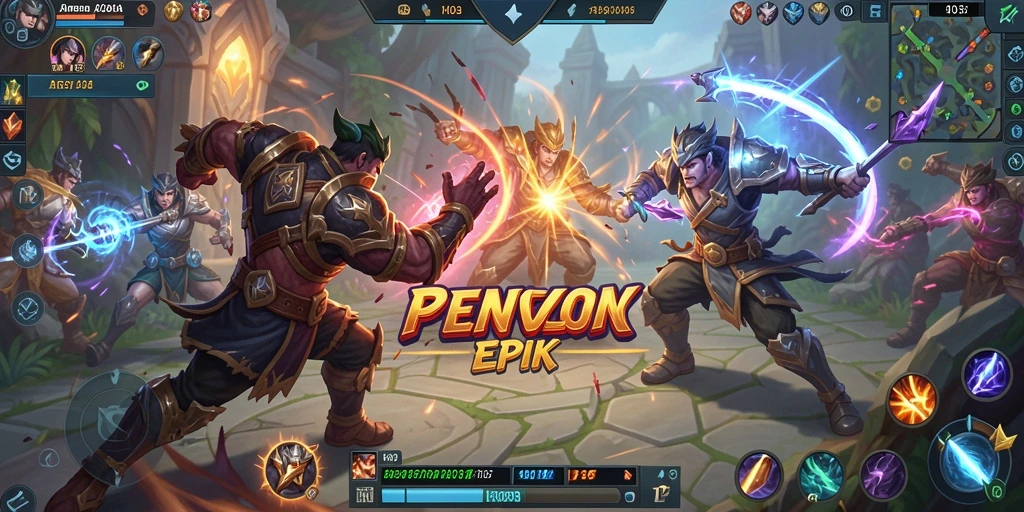 Screenshot H03 menampilkan aksi seru di arena MOBA.