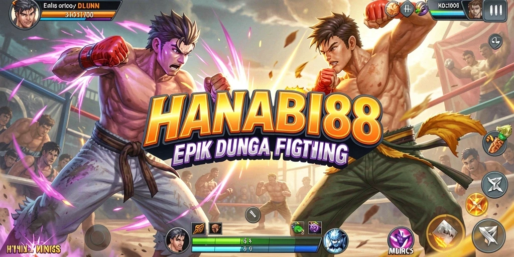 Tampilan gameplay pertarungan seru dalam HANABI88.