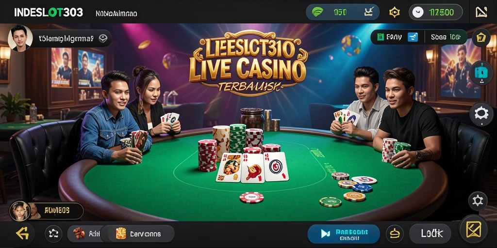Tampilan menarik dari gameplay Live Casino di INDESLOT303.