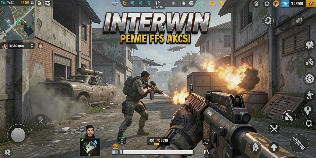 Screenshot gameplay INTERWIN yang menunjukkan aksi tembak-menembak seru.