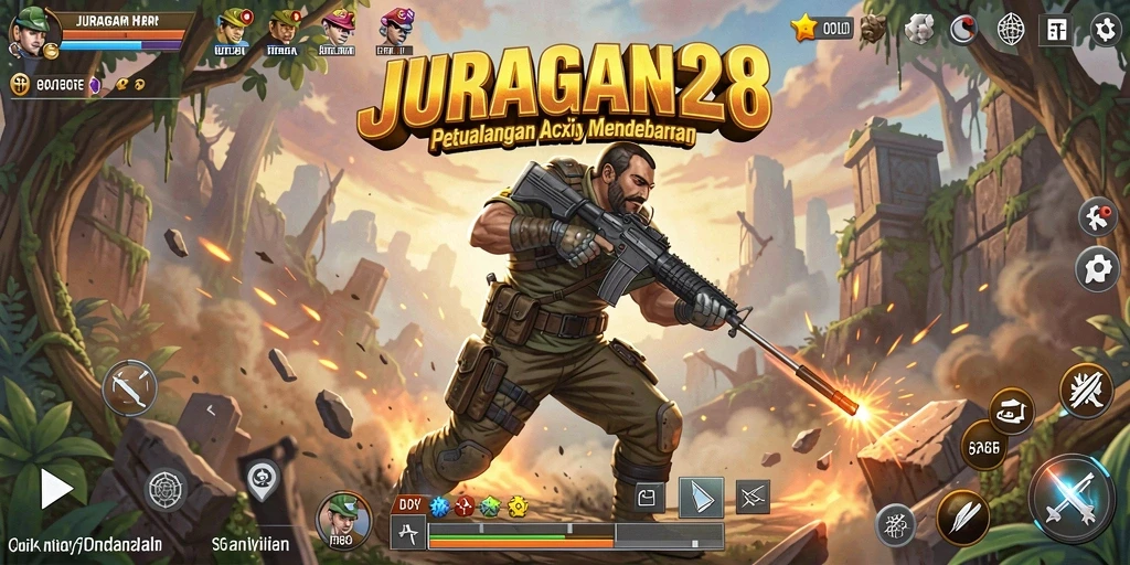 Tampilan gameplay mendebarkan dari JURAGAN28 yang penuh aksi.