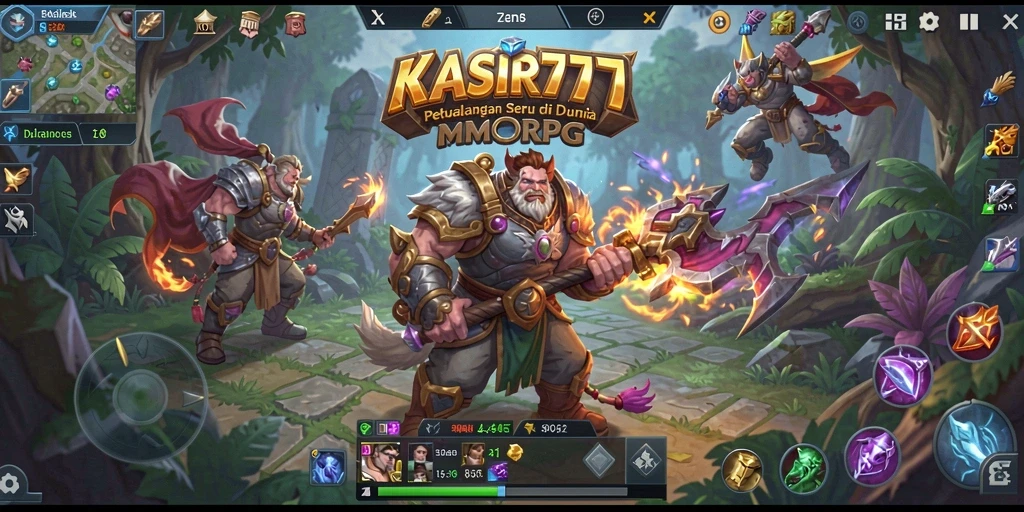 Tampilan aksi seru gameplay KASIR777 dalam dunia MMORPG.