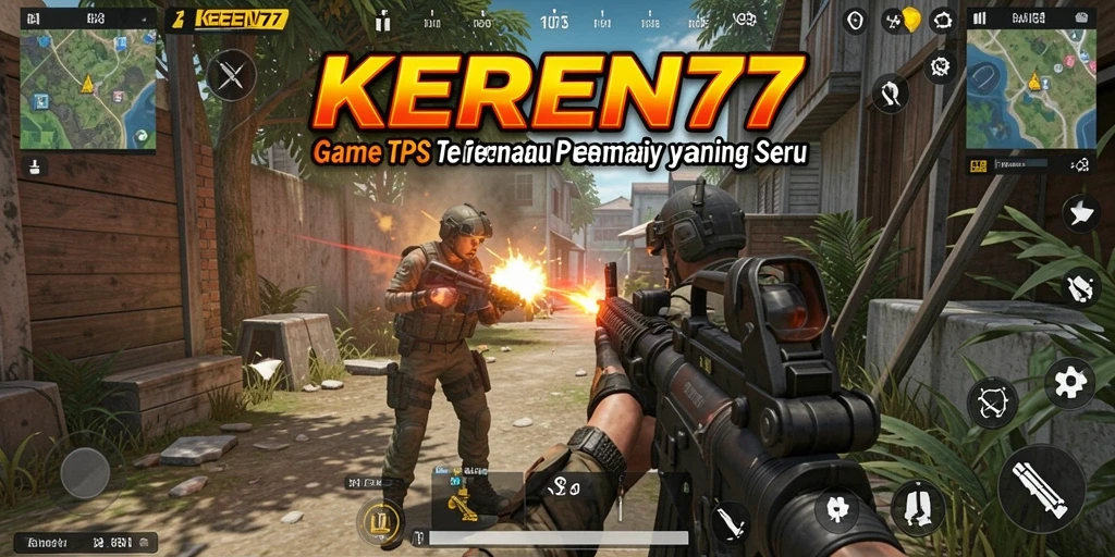 Tampilan gameplay seru dari KEREN77 dalam aksi TPS.