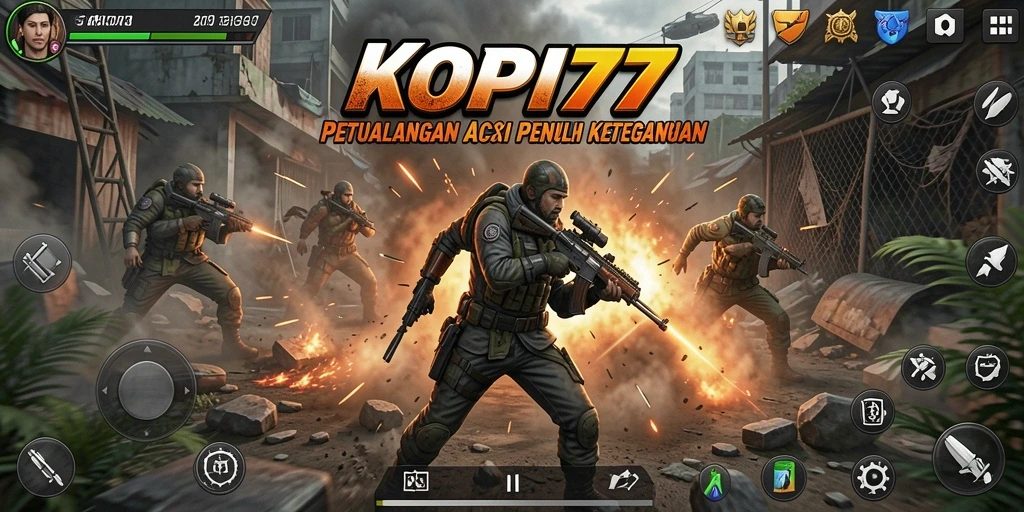 Screenshot gameplay KOPI77 menampilkan aksi mendebarkan saat bertarung melawan musuh.