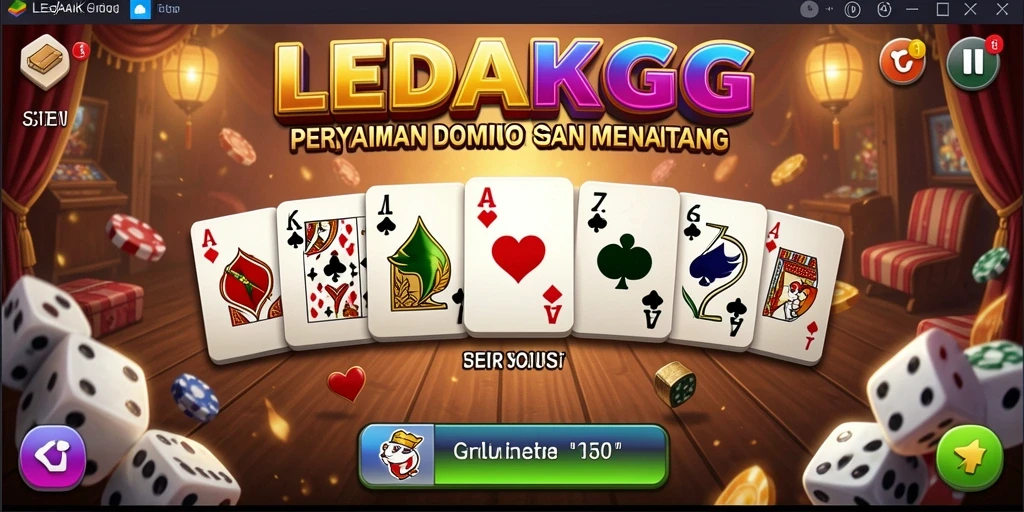 Tampilan utama <strong>LEDAKGG</strong> menampilkan gameplay Domino yang seru dan interaktif.