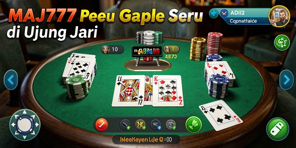 Tampilan gameplay seru pada permainan Gaple MAJ777.