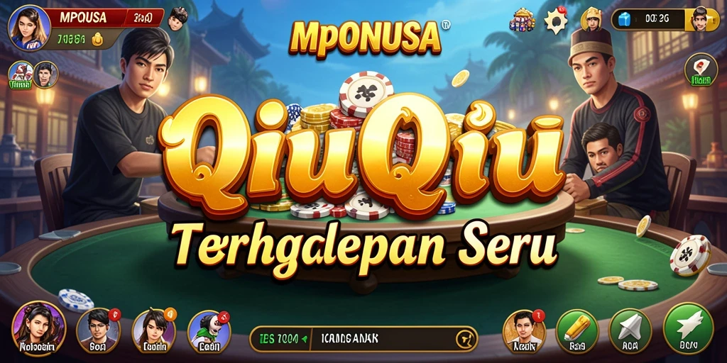 Tampilan gameplay menarik dari MPONUSA dengan atmosfer QiuQiu yang seru.
