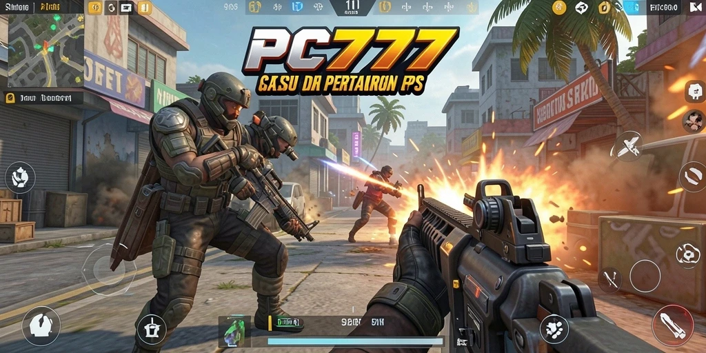 Tangkapan layar PC777 menampilkan aksi mendebarkan dalam pertempuran FPS.