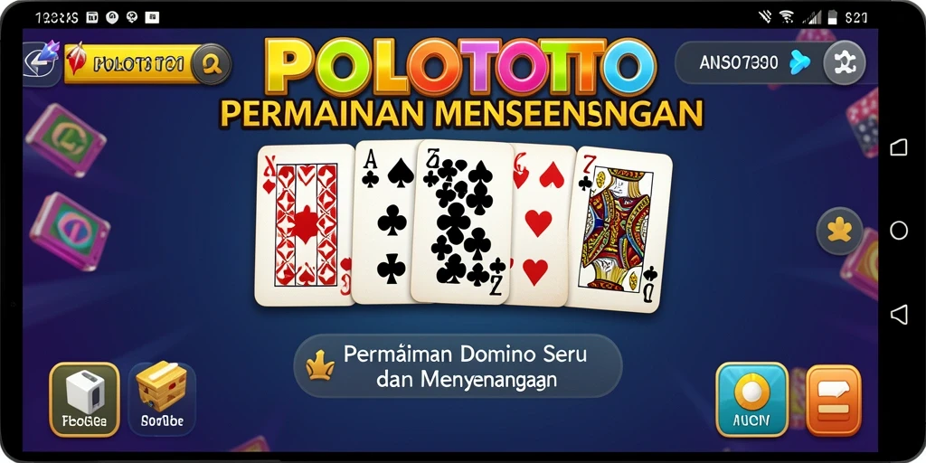 Screenshot utama POLOTOTO menampilkan keseruan permainan Domino yang seru.