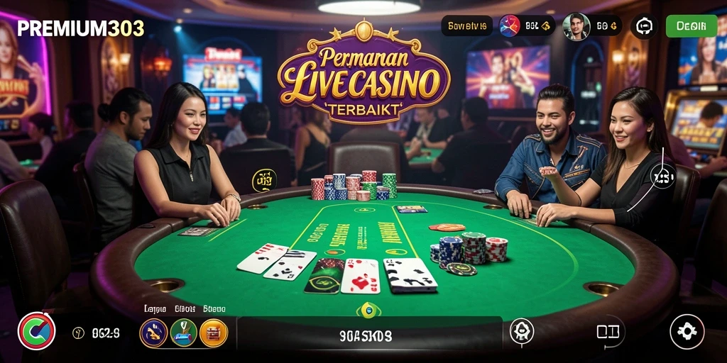 Tampilan gameplay Live Casino PREMIUM303 yang menakjubkan dan interaktif.