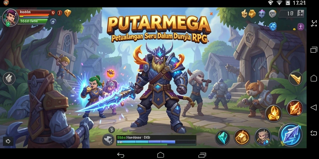 Screenshot PUTARMEGA yang menampilkan pertarungan seru dalam gameplay RPG.