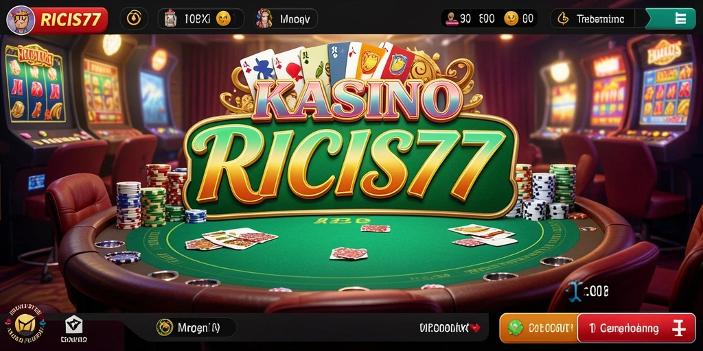 Screenshot gameplay RICIS77 menampilkan grafis Kasino yang menakjubkan.