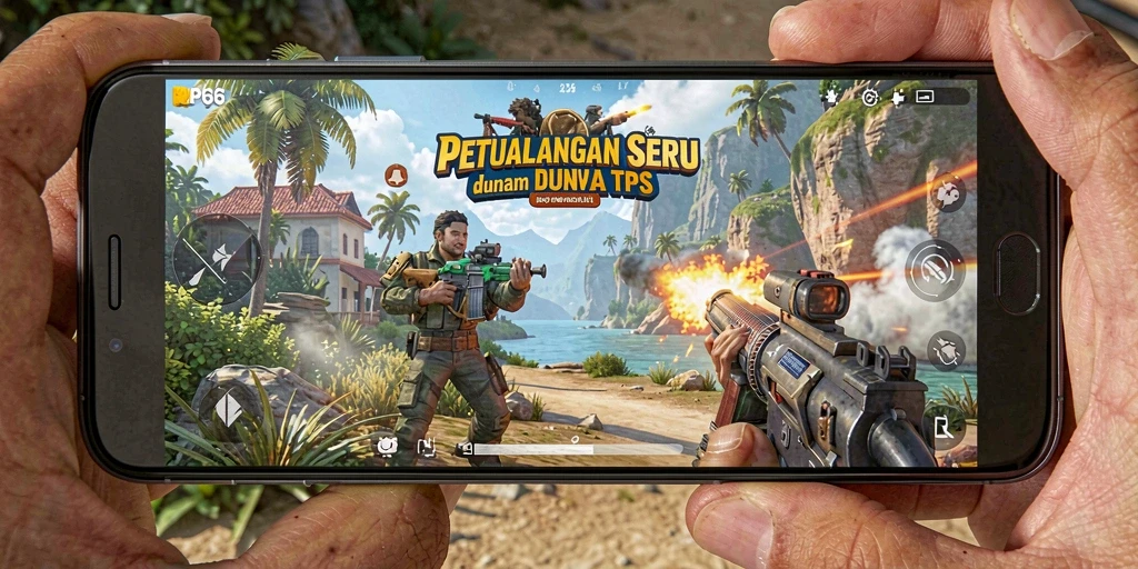 Screenshot menunjukkan aksi mendebarkan dalam game TPS RP66.
