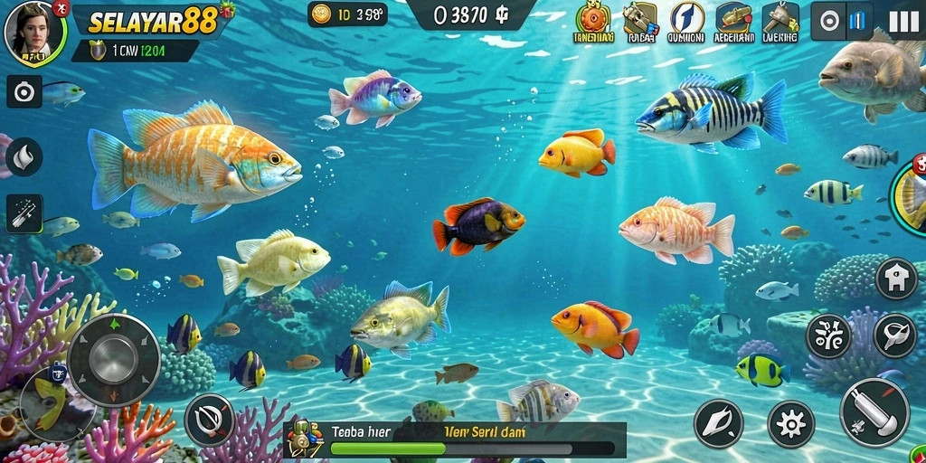 Tampilan gameplay SELAYAR88 yang seru dalam berburu ikan.